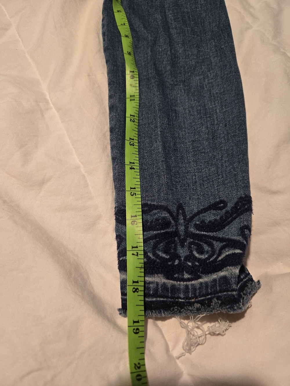 Liverpool Embroidered Raw Hem Denim Jacket - Melbourne Light - Size S - Picture 12 of 12